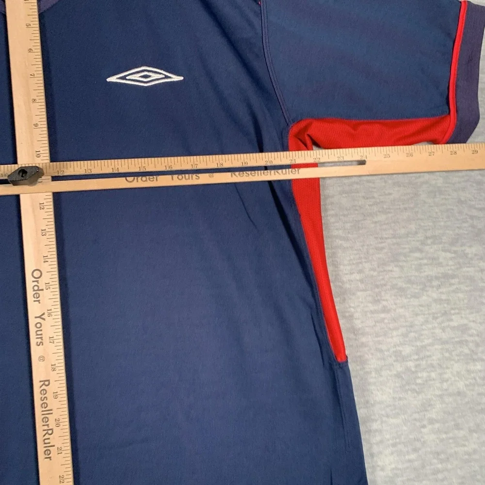 Vintage England National Team Soccer Jersey Mens Large Navy Red Umbro Reversible - Picture 8 of 15
